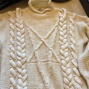 Aniina Ivory Braided Turtleneck Sweater, like new, worn twice.